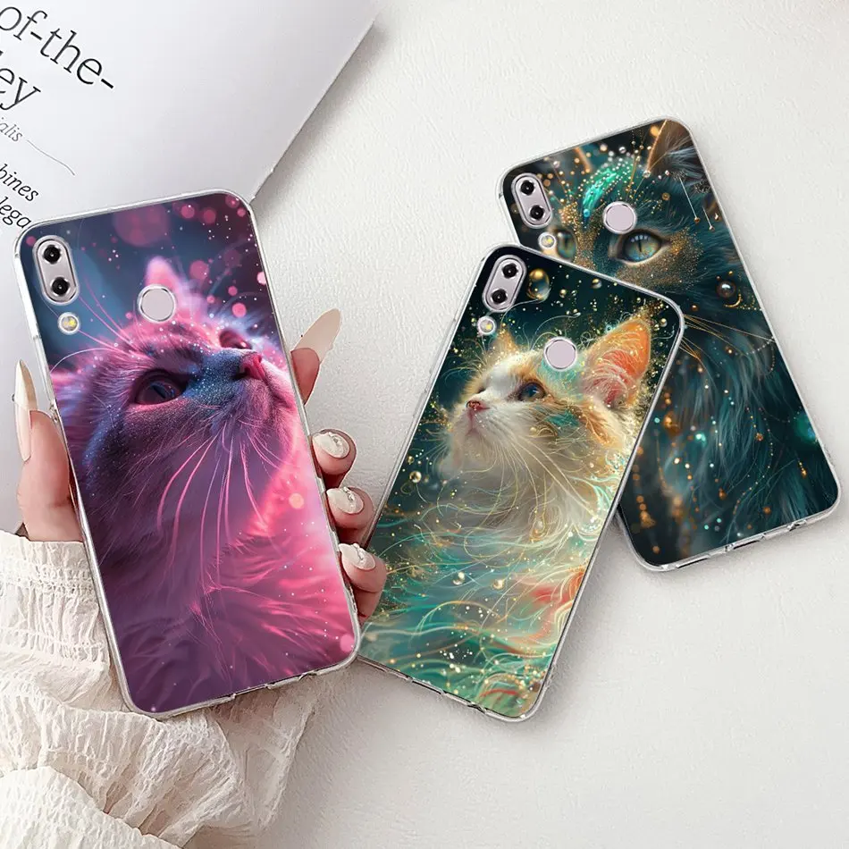 Para asus zenfone 5z 5 2018 ze620kl zs620kl caso de telefone para asus_x00qd x00qda z01rd elegante flor gato macio silicone tpu casos