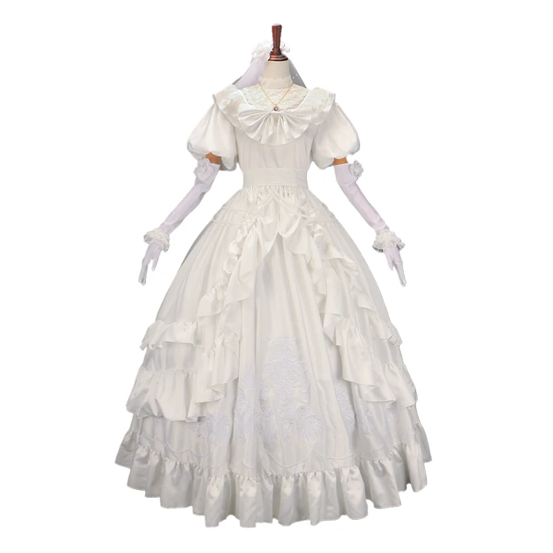 

Game Identity V Promised Day Bloody Queen Cosplay Costume Fashion White Wedding Dress Full Set Halloween Christams Outfits