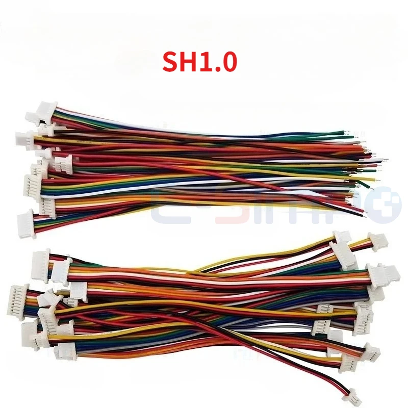

10PCS JST SH1.0 SH 1.0mm Wire Cable Connector 2P 3P 4P 5P 6P 7P 8P 9P 10P 12P 1.0MM Pitch Plug 10/15/20/30CM Wire Length 28AWG