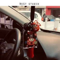 Japan JDM Lucky Keychain Bell Key Ring Fortune Cat Keyring Wealth Health Attraction Gift Shopping Bag Decoration Car Accessories