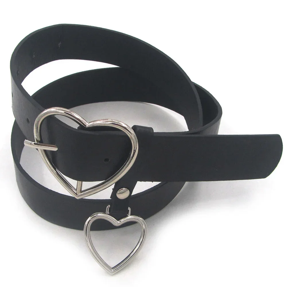 Fashion Women Belt Faux Leather Heart-shaped Buckle Belt for Women Waistband Brand Designer Waist Belts Clothing Accessories