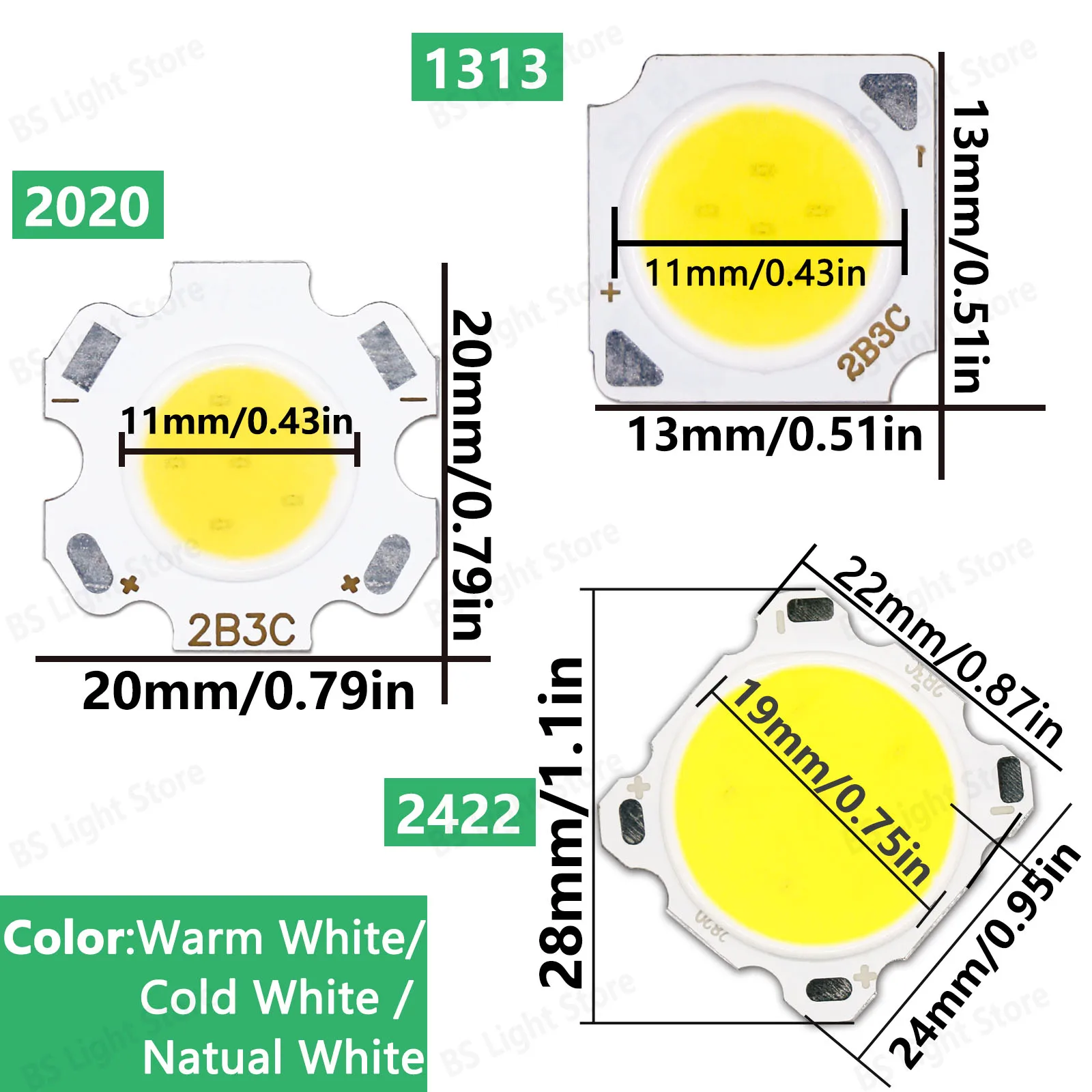 10-50PCS LED Bead Warm White Neutral White 3W 5W 7W 10W Integrated Bead 1313 2020 2422 Aluminum Substrate Track Light Spotlight