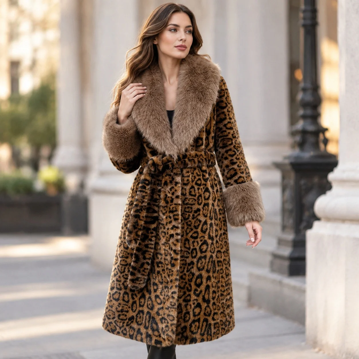 Long Length V Neck Belt Belted Waist Elegant Style with Long Sleeves No Hood Regular Sleeve Elegant Business Women Winter Jacket