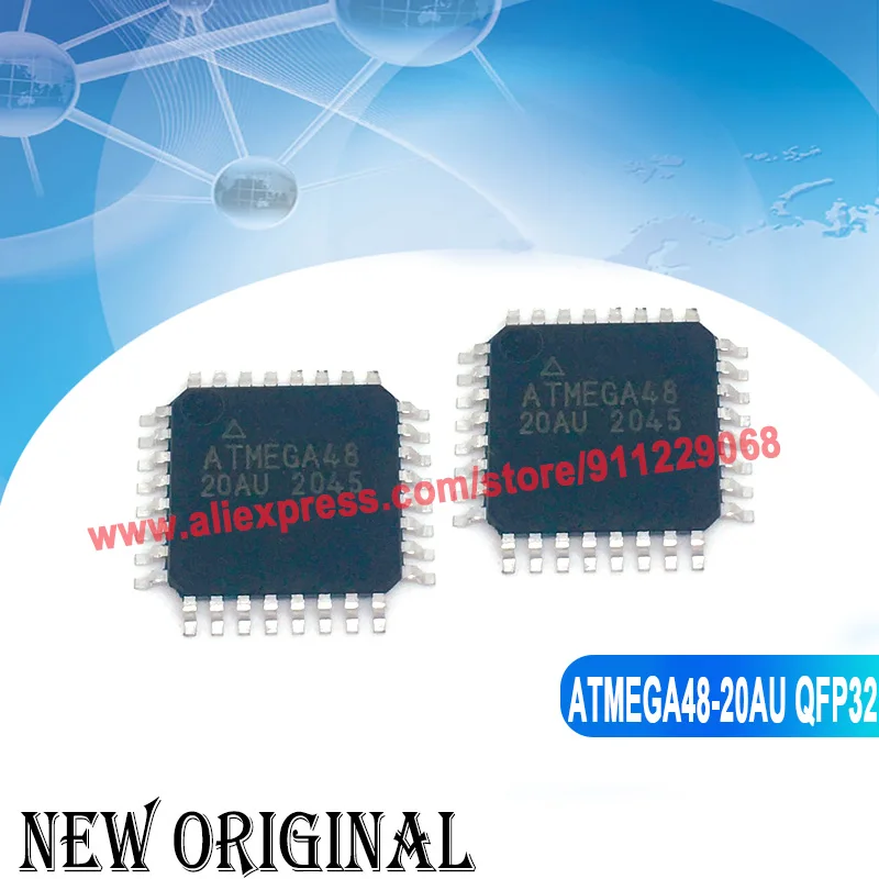 (5 Pieces) ATMEGA48-20AU ATMEGA48-20AI QFP-32 100% Quality Original