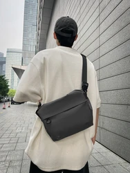 Sporty Unisex Lightweight Crossbody Bag Pure Color No Print Messenger Bag Waterproof Chest Bag for Cycling Streetwear