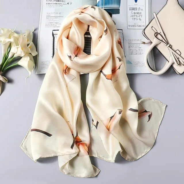 DANKEYISI Pure Silk Scarf Women Scarf Real Silk Long Spring Autumn Scarves Ladies Brand Silk Neck Scarf Female Shawl Foulard