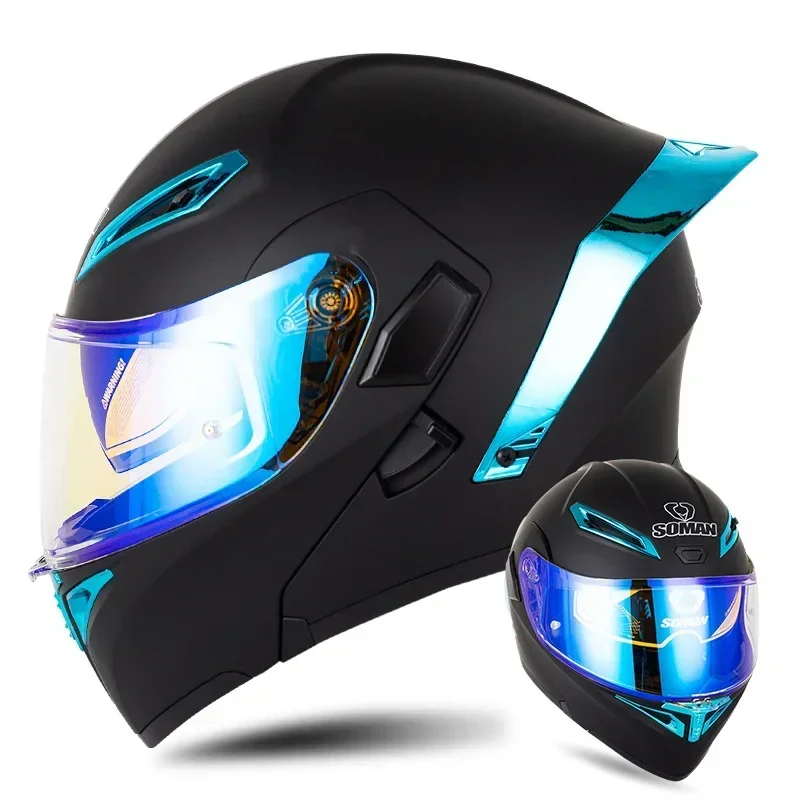 Dual mirror off-road electric vehicle motorcycle helmet suitable for both men and women in all seasons