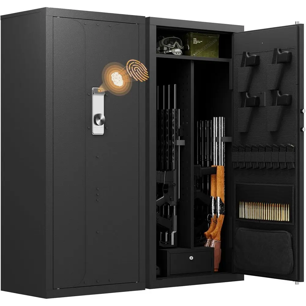 

Secure 20-24 Capacity Biometric Rifle & Pistol Safe with Adjustable Shelves and Door Organizer