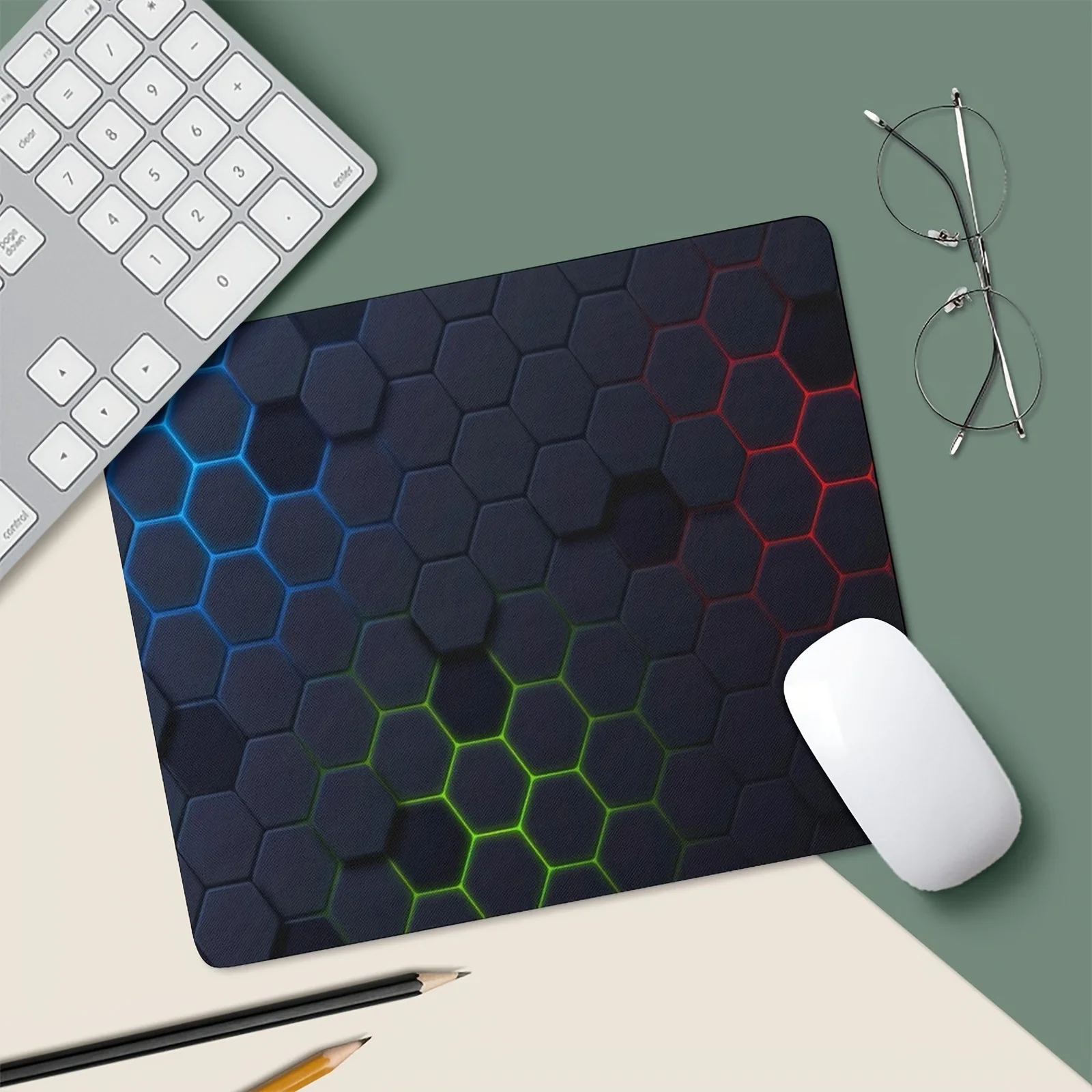 A Hexagonal Patterned, Stylish Abstract Art Mouse Pad - Perfect for E-Sports Office Keyboard Use