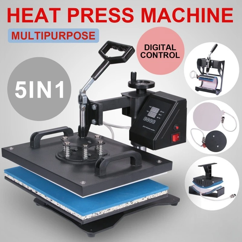 

30*38 5-in-1 Multifunctional Heat Transfer Machine Tabletop Heat Transfer Press Machine for Hats and T-shirts