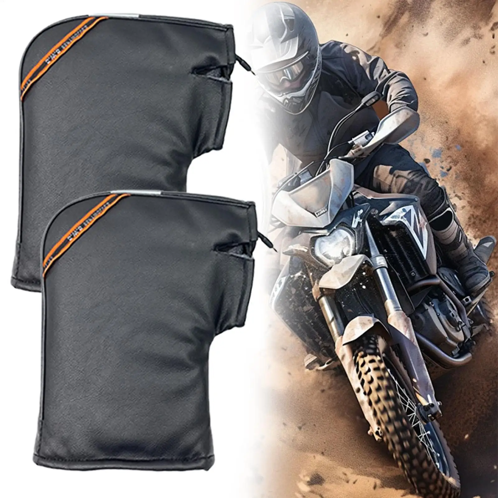 

Electric Heated Handlebar Mittens Motorcycle Handle Heated Warm Muffs Winter Warm Battery Car Gloves For Winter Cycling Riding