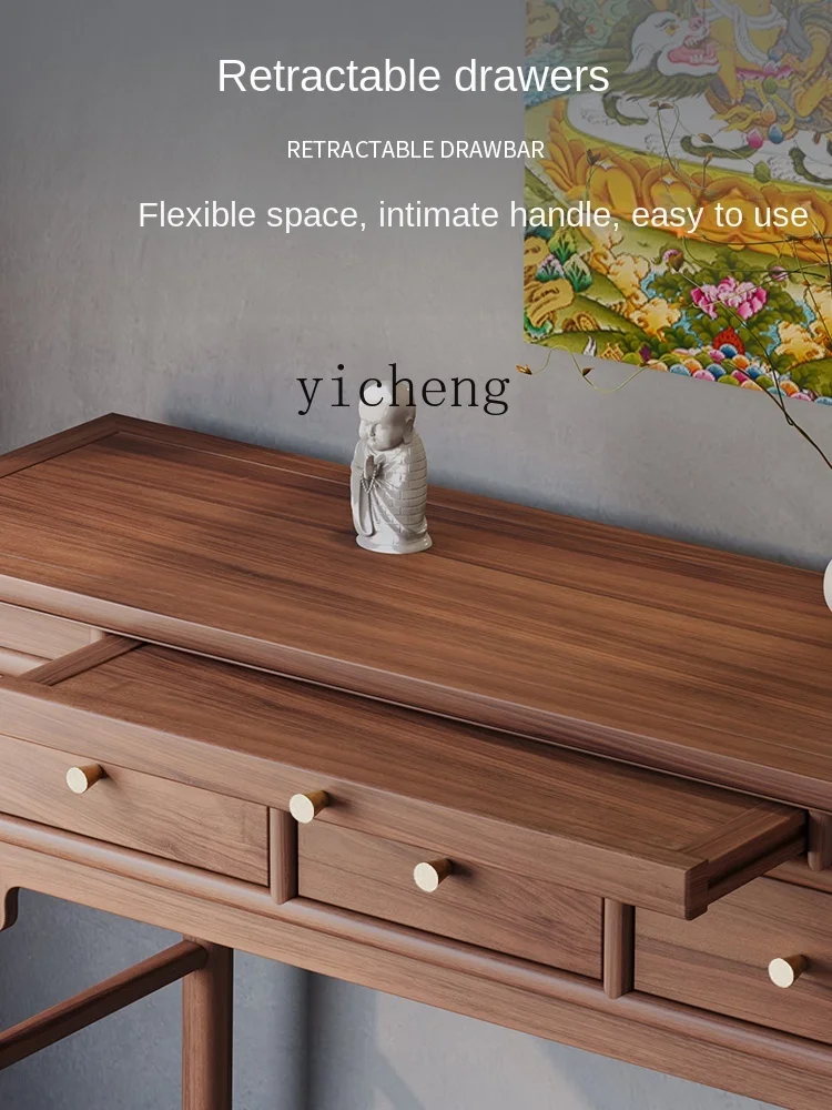 

ZZ Solid Wood Altar Incense Burner Table Buddha Shrine Household Prayer Altar Table Modern Minimalist