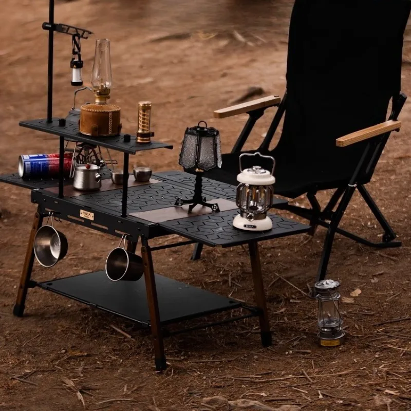 

Hiking Picnic Camping Table Aluminum Alloy Thickened Large Space Dinner Folding Tables Durable Portable Camping Supplies