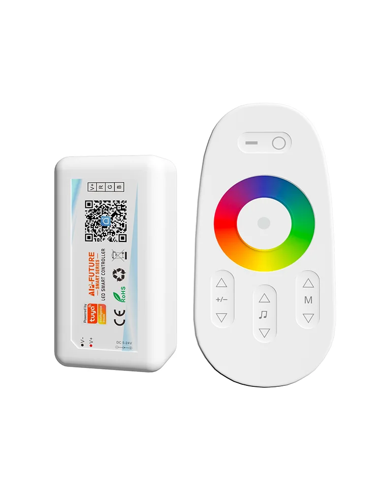 Sterownik LED Tuya Smart Life Home DC5V12V24V 6A/CH Max15A DIM CCT RGB do taśm LED, WiFi, sterowanie 2.4G pilotem/aplikacją/Alexą