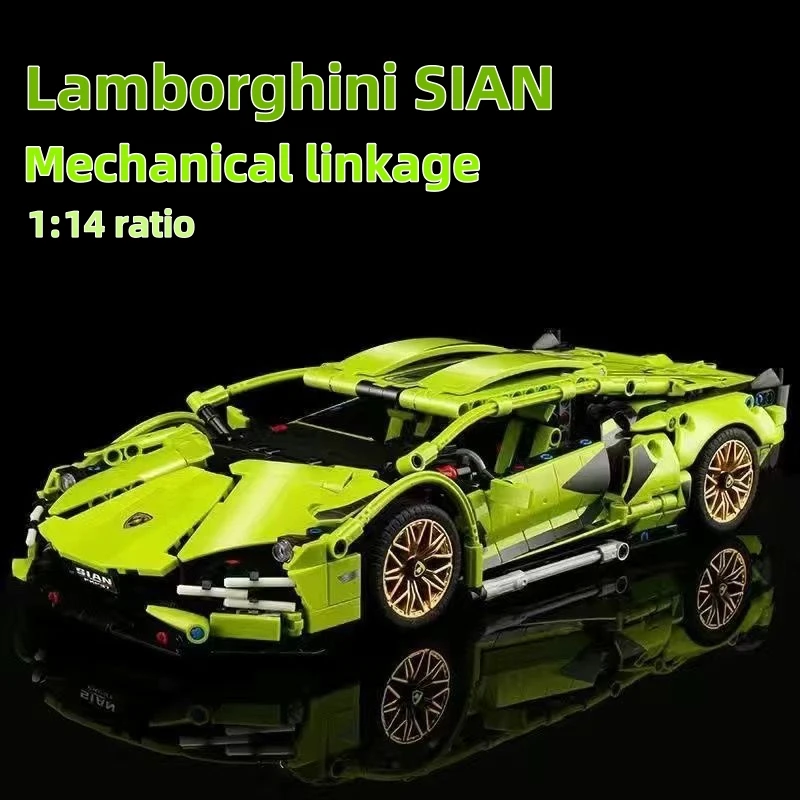 Moc  Mechanical group 1:14 Lamborghini SIAN1280pcs boy assembled building block sports car model toy gift