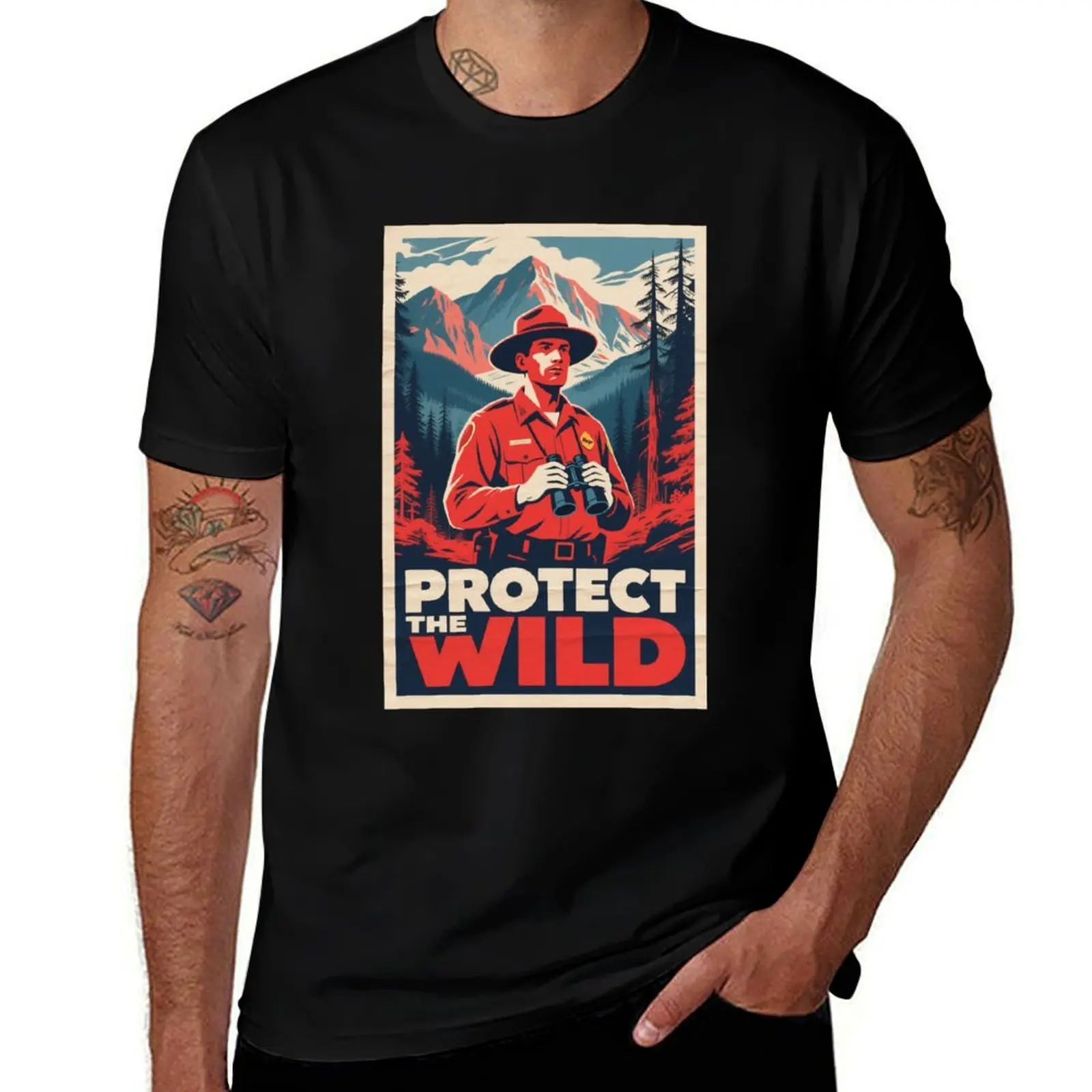 

Protect the Wild – Forest Ranger Hope Style propaganda retro T-Shirt affliction shirts mens designer clothes