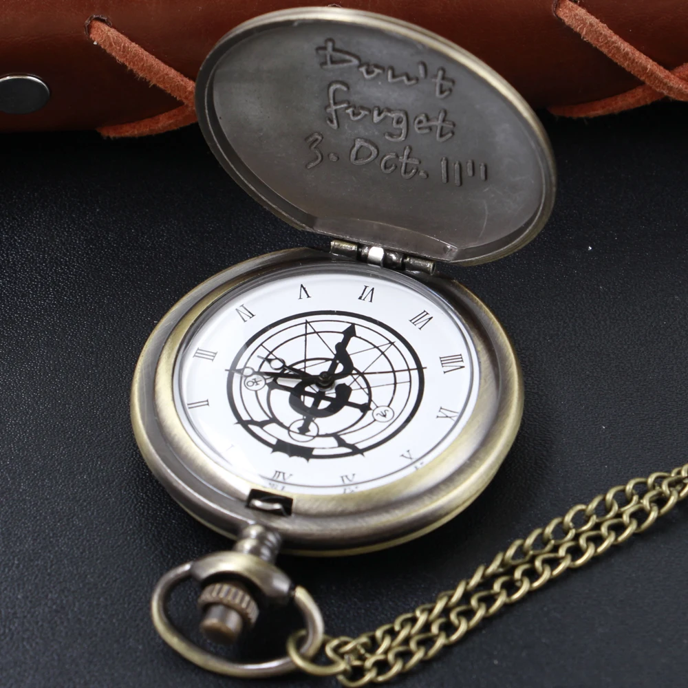 الكلاسيكية أنيمي الخيمياء الساحر شارة كوارتز ساعة الجيب ماجيك الوقت الأحجار الكريمة ساعة شهم قلادة قلادة أفضل هدية عيد #5