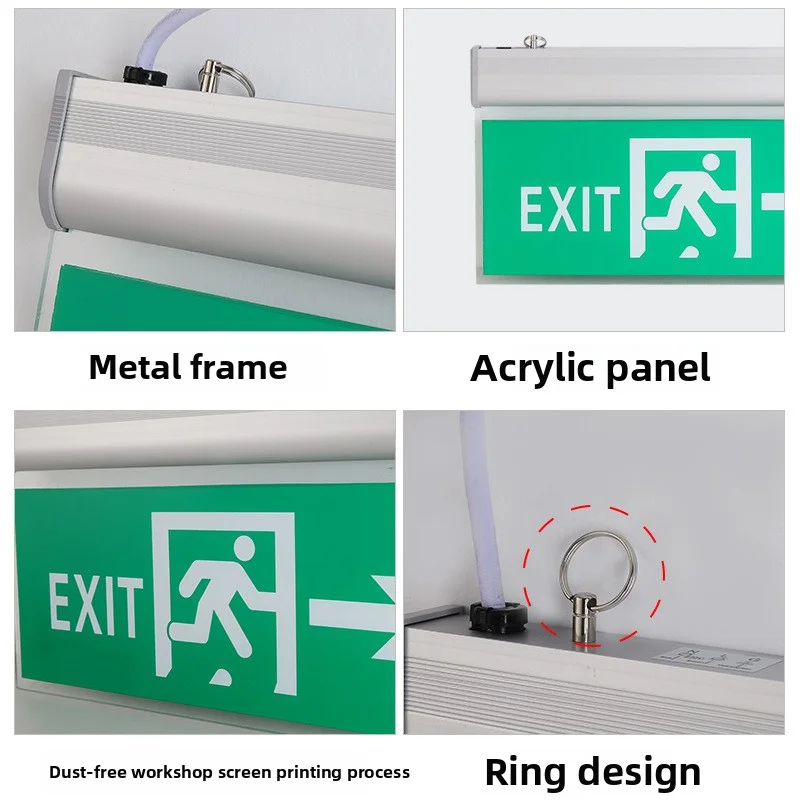 Acrylic Emergency Evacuation Indicator Light Stairwell Corridor Hanging Emergency Light Ac85-265v Led Safety Exit Sign