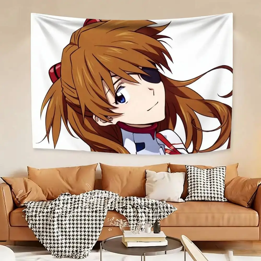 Asuka Langley Soryu Asuka Anime Girl Flags Wall Hanging Background Art Banner for Bedroom Home