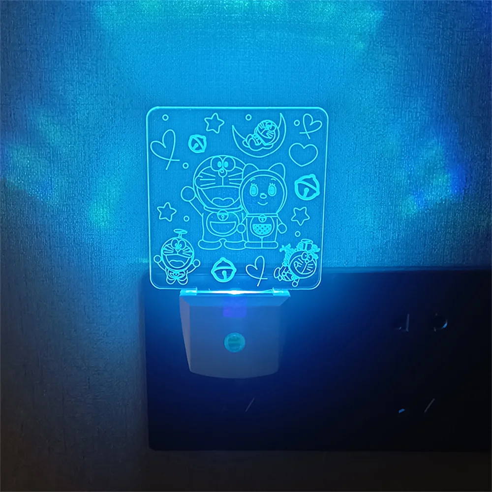 

Cartoon Plug-in Night Light Anime Characters Wall Lamps Dusk to Dawn Smart Sensor White Led Nightlight for House Decor Desk Lamp