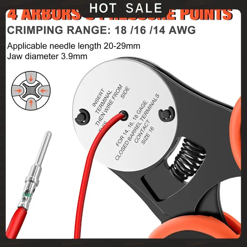 24-Hour Delivery Crimp Plier Hand Tool Mini 4 Way Indents 8 Impression Type Pin For Deutsch Connector 14, 16 18 AWG
