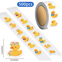 500PCS Ten Different Patterns of Yellow Duck Roll Stickers Graffiti Handbooks DIY Luggage Notebook Waterproof Stickers