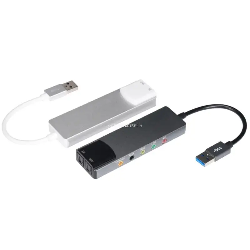 High Resolution USB External Sound Adapter with Optical Fiber SPDIF Input/Output for Enhances Sound Experiences DropShipping