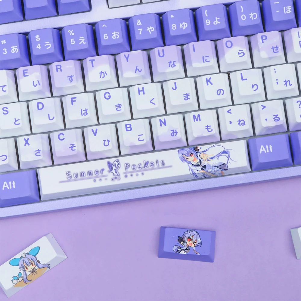

Summer Pockets Keycaps Top/Side Print PBT Sorakado Ao Anime Keycap Cherry Profile For MX Switches Gaming Mechanical Keyboard