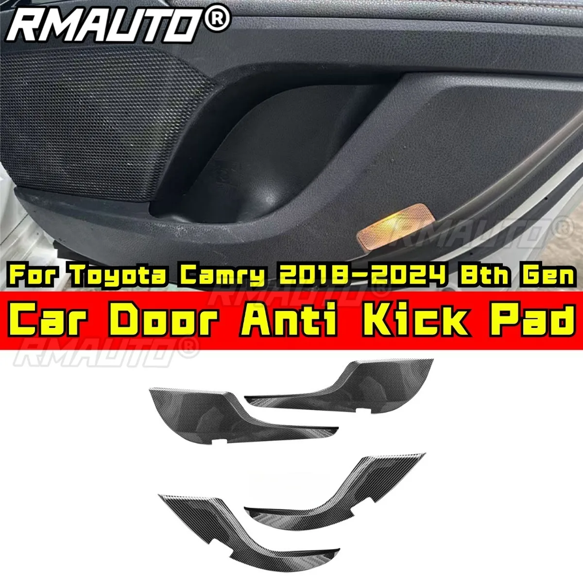 

Car Door Kick Plate Cover Interior Decoration Body Kit For Toyota Camry 2018-2024 8th Gen Car Accessories