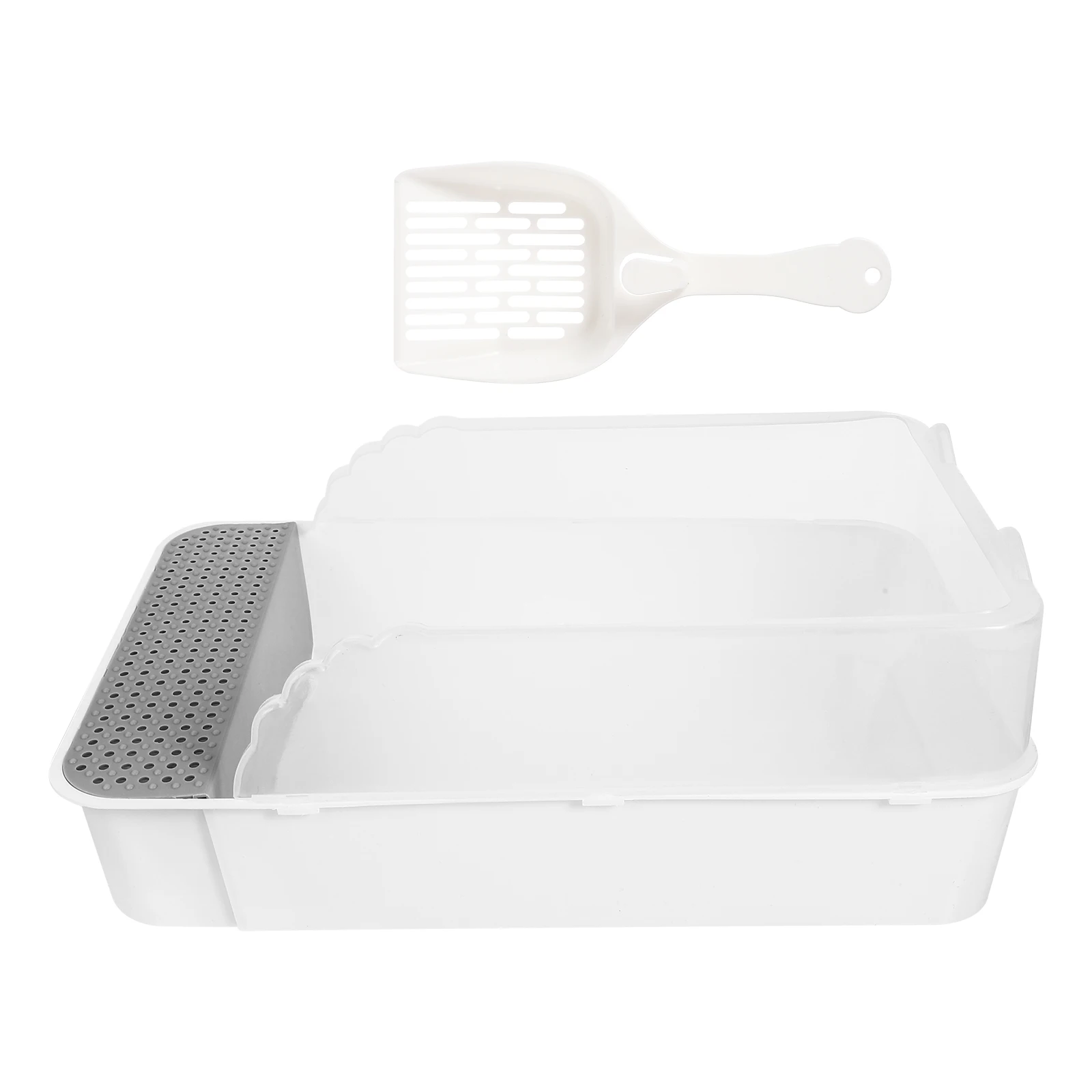 

Semi-Closed Cat Litter Box Detachable Splash-Proof Plastic Toilet For Home Durable Pet Use Kitten Training Potty Air Circulation