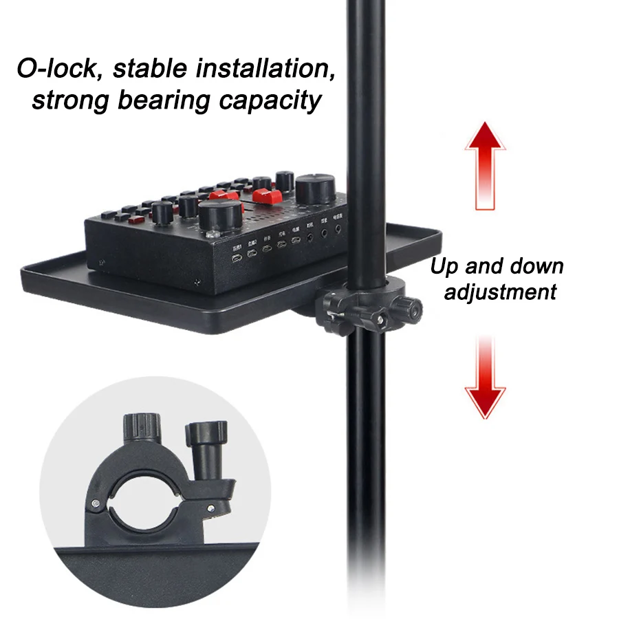 Soporte de plástico grueso para tarjeta de sonido, soporte para micrófono en vivo, abrazadera de Clip para teléfono móvil, accesorios de soporte para trípode en vivo