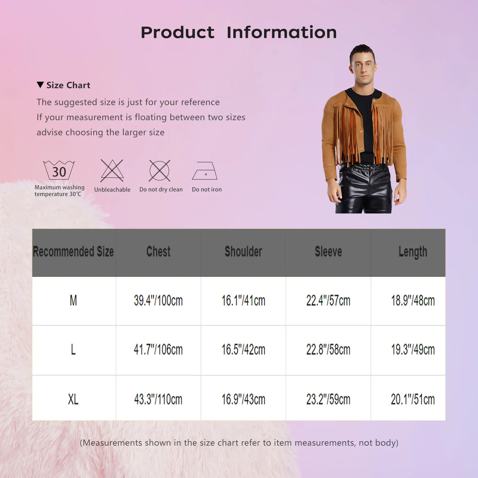 Cardigan in pelle scamosciata vintage alla moda da uomo Halloween Western Cowboy Cosplay Crop Jackets Gilet con nappa folclórica hippie a maniche lunghe