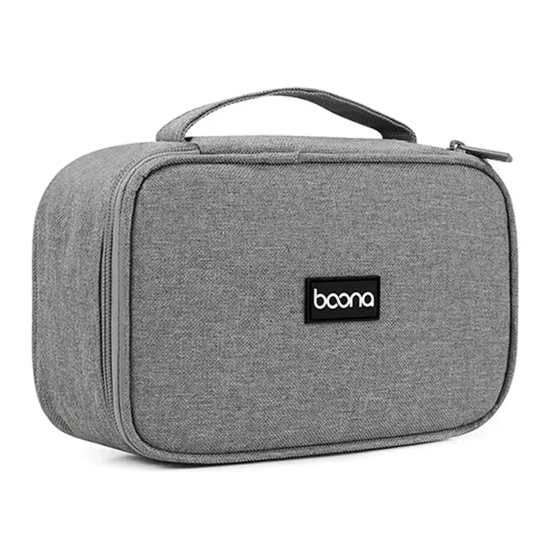 BOONA Power Bank Adapter Earphone USB Cable Portable Multifunctional Storage Bag Hard Disk Case Travel Bag Storagebag Grey