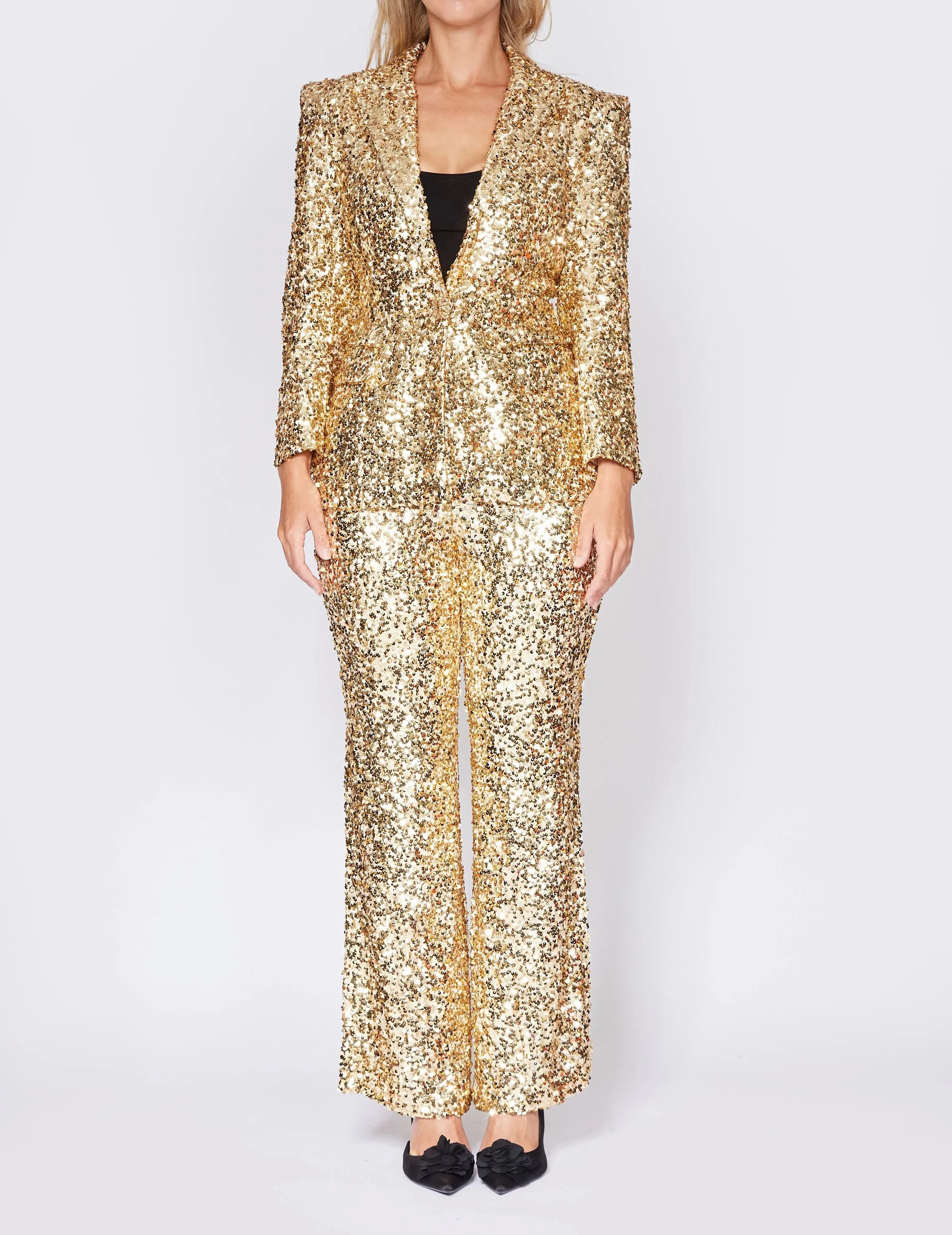 Sparkling Women's Dresses Suit Gowns Elegant Peaked Lapel Jacket Coat And Pants For Female Satin 2 Pieces Suit Customized W211