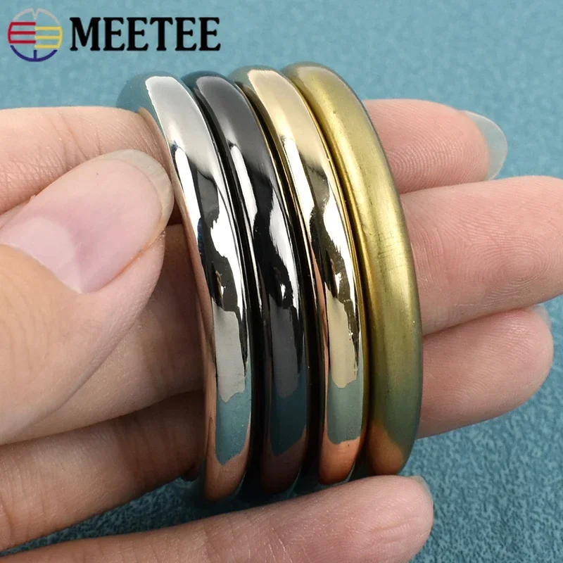 5/10P Meetee 15-50mm Metal O Ring Hook Circle Bag Strap Connection Loop Collor Shoes Clothes Loops Clasp Carabiner Clip Hardware