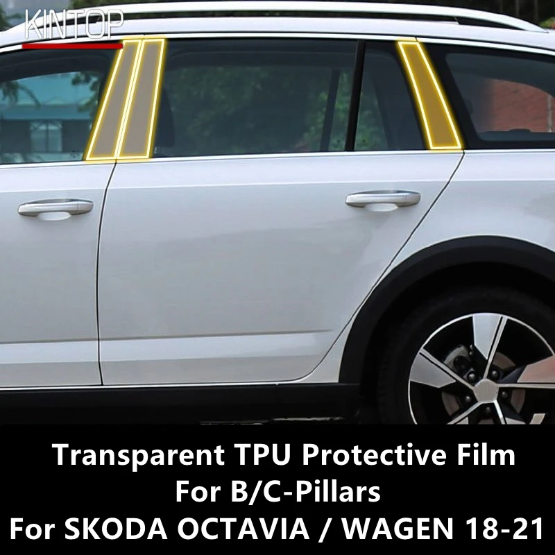 

For SKODA OCTAVIA / WAGEN 18-21 B/C-Pillars Transparent TPU Protective Film Anti-scratch Repair Film Accessories Refit