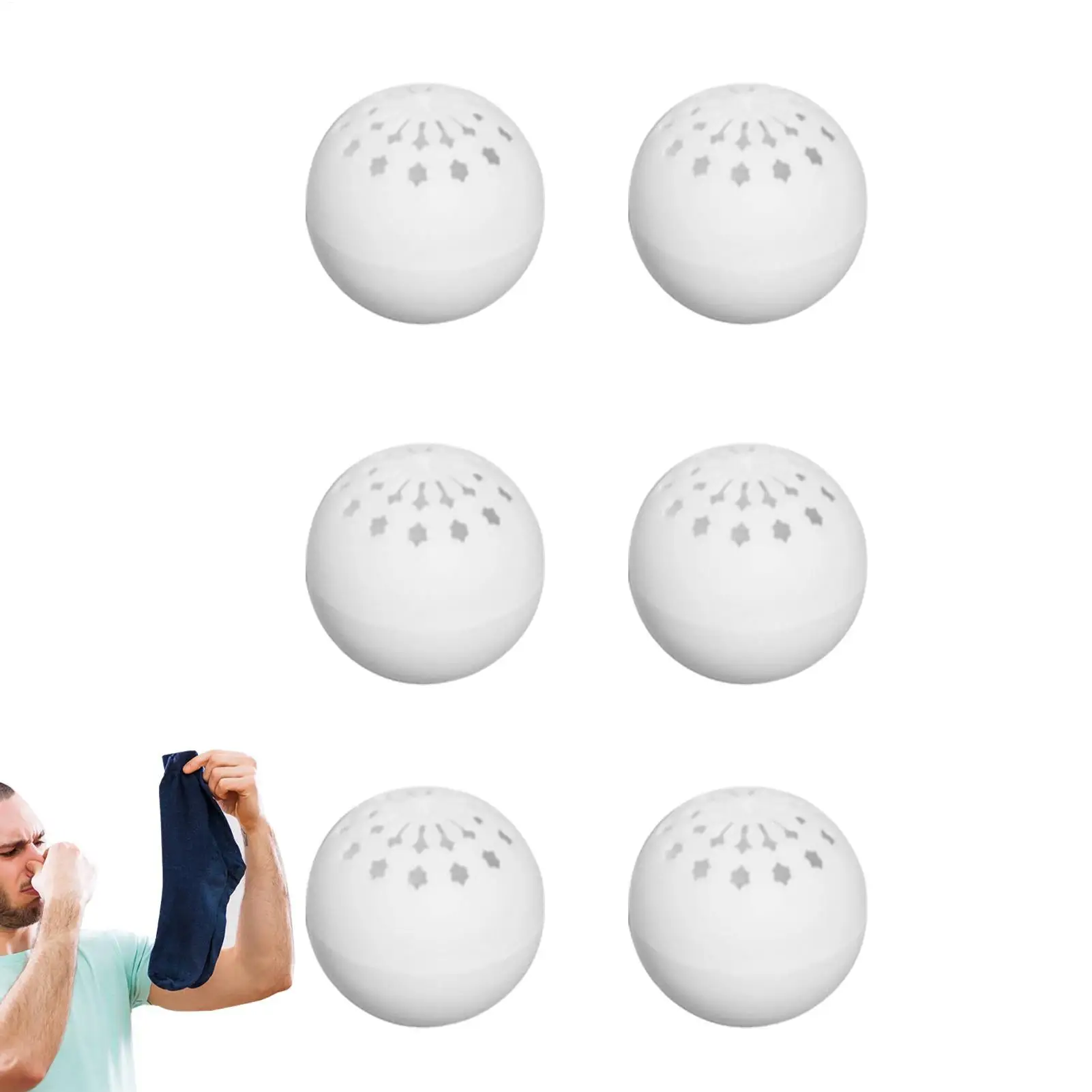 6Pcs Deodorizer Balls Sneaker Perfume Balls for Shoe Gym Bag Locker and Cars Deodorizer Neutralizing Odor Shoe Freshener Ball view 5