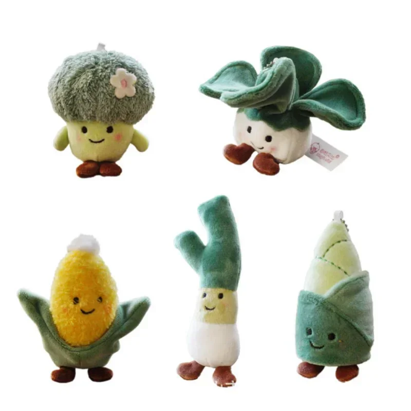 Kawaii Funny Plant Plush Doll Keychain Scallion Vegetable Cute Bag Pendant Schoolbag Accessories Gifts Stuffed Toys Key Chain