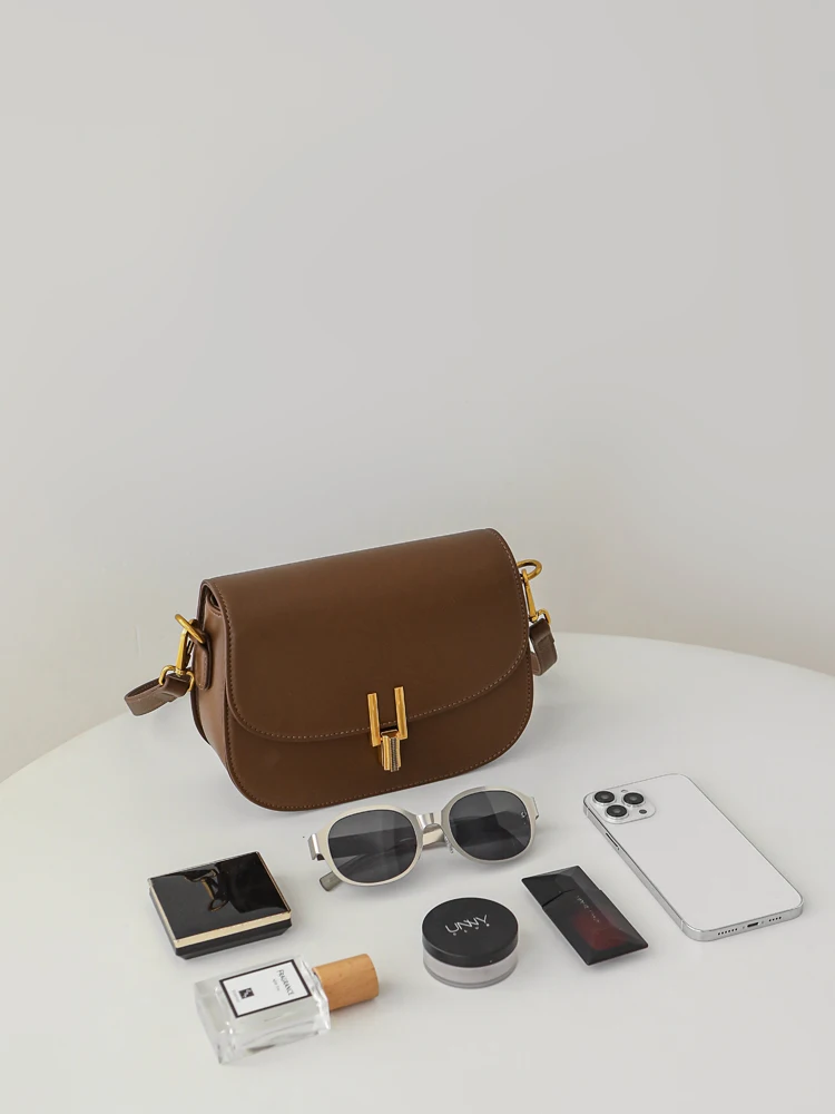 Shoulder Bag Women's 2026 New Style Vintage Saddle Bag Casual Versatile Underarm Bag Soft PU Leather Pure Color