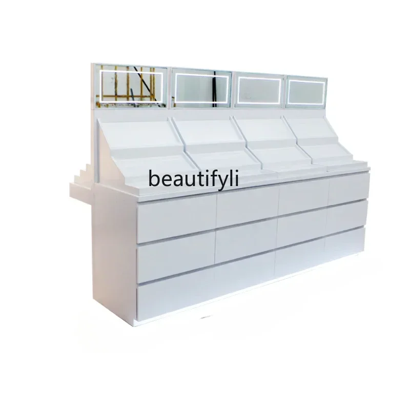 

Beauty Salon Cosmetics Zhongdao Display Cabinet Facial Mask Perfume Skin Care Products Makeup Paint Counter Light Box