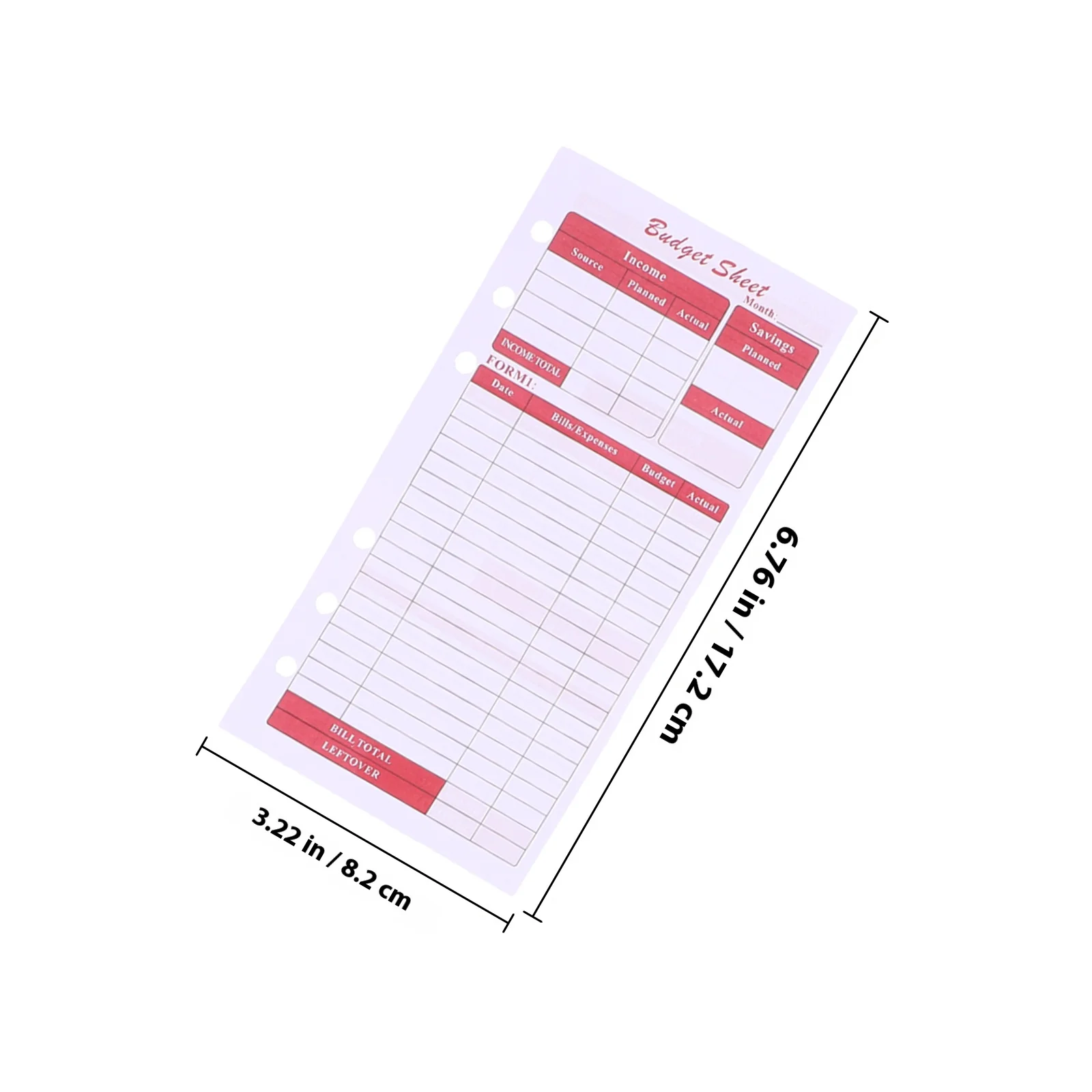 12 vellen budgetkaarten Herbruikbare draagbare financiële planningsbladen voor persoonlijke budgetcontrole Dagelijkse uitgaven Record Paper