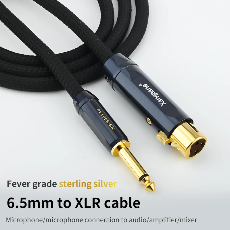 

Xangsane 4N sterling silver sophomore core mono 6.5mm to XLR female plug microphone audio cable mixer sound card audio cable