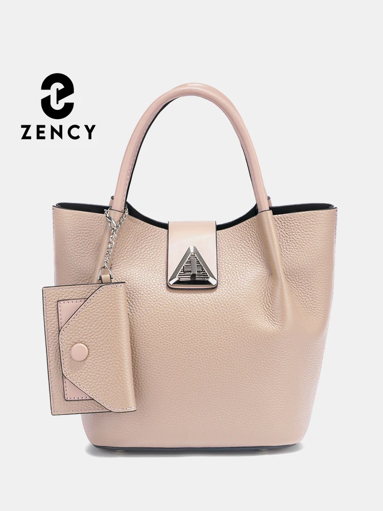 Zency 100% Genuine Leather Designer Shoulder Bag For Women Crossbody Top Handle Bag With Free Card Coin Organizer Purse Handbag