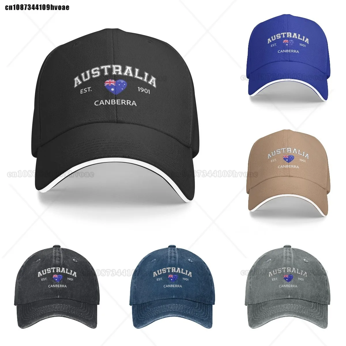 

Австралийская бейсболка для Дня независимости EST.1901, кепки-сэндвичи в стиле хип-хоп, регулируемые австралийские искусственные унисекс