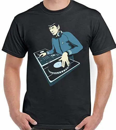 DJ Spock T-Shirt Mens Funny  Deejay Decks Vinyl Dance Music House