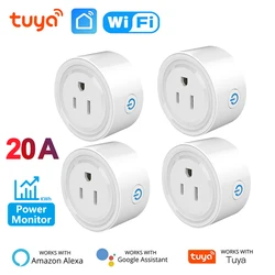 Tuya WiFi Smart Plug 20A with Power Monitor US Canada Mexico Peru Japan Colombia Smart Socket Timer Work With Alexa Google Home