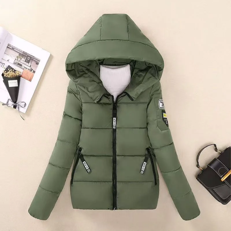 

Cotton-padded Women's Short 2024 New Fashion Plus Size Students Korean Version Of Hooded Cotton-padded Padded Jacket Women Coat