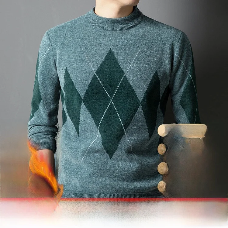 

Slim Fit Winter Casual Sle Knitted Sweater for Middle-Aged And ly with Print Busin Casual Versatile Polyester Fiber