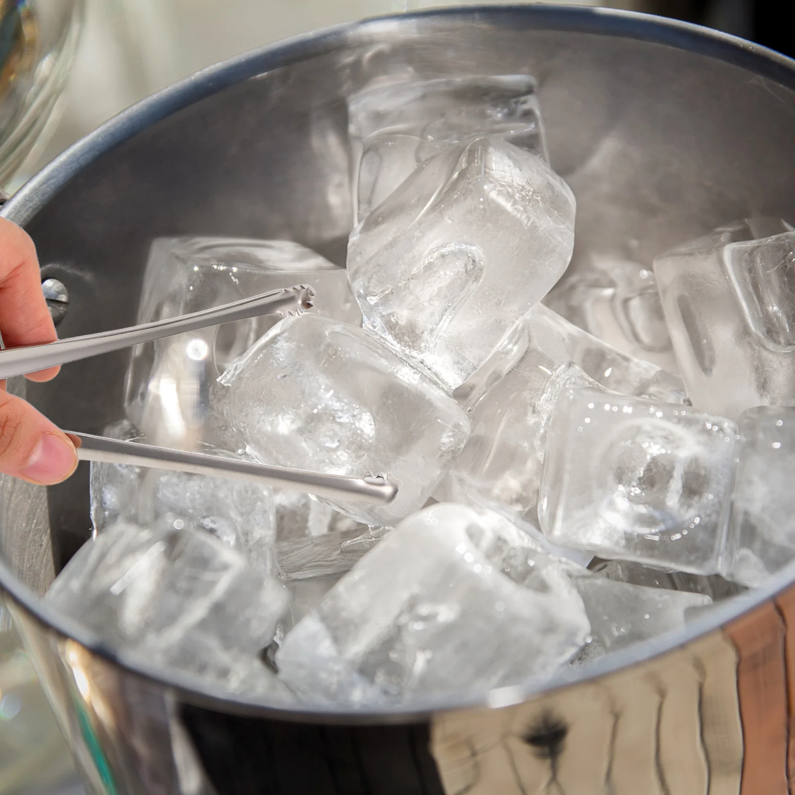 

12Pcs Non-Slip Toothed Stainless Steel Tongs for Eggshell Membrane Ice Cube Sugar Cube Handling Essential Kitchen Coffee Bar