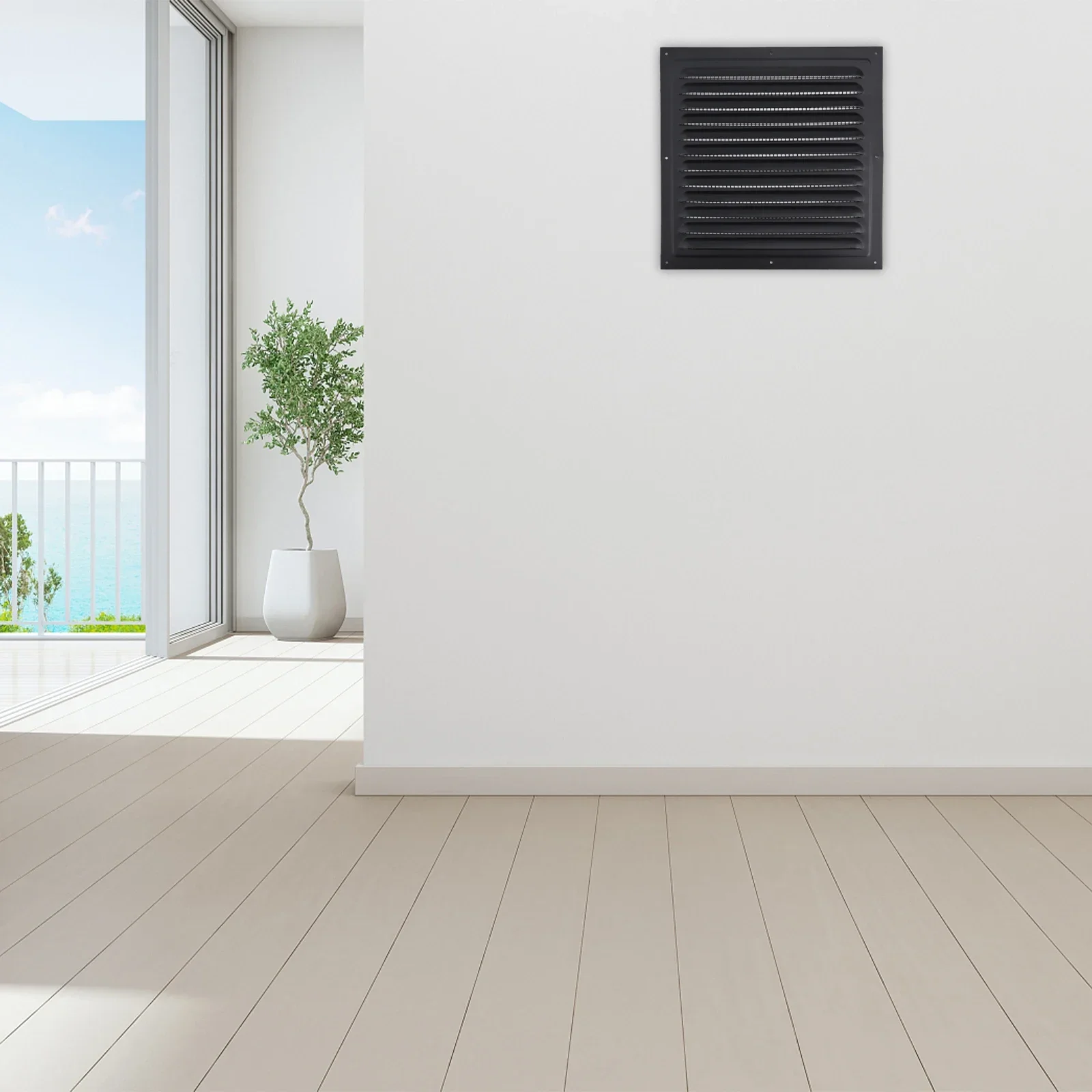 250x250mm Metal Louver Vent Cover Square Vent Exterior Wall Grille Cover Home Improvement Ventilation System Components